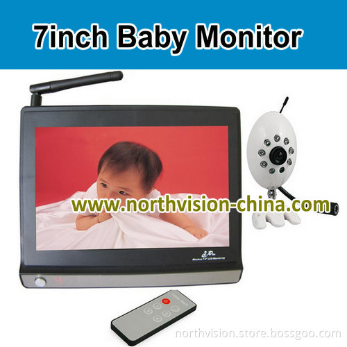 7 Inch LCD Baby Monitor with Night Vision Wireless Camera, Support 4PCS Camera, AV out, Remote Control (NG-704)